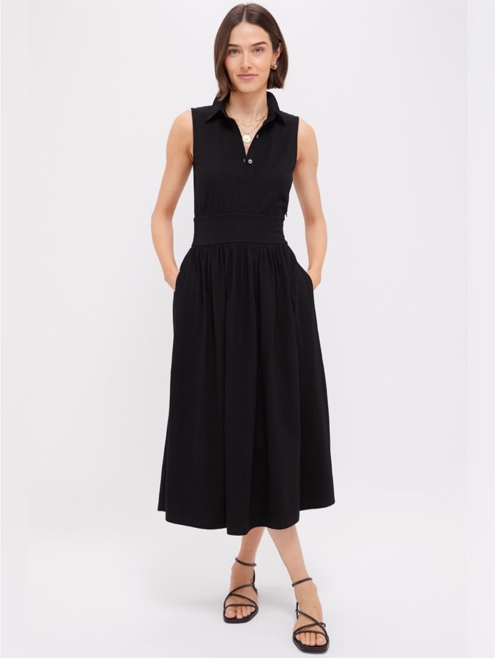 Tuckernuck Black Mikaela Midi Dress Size Small 100% Cotton NWT